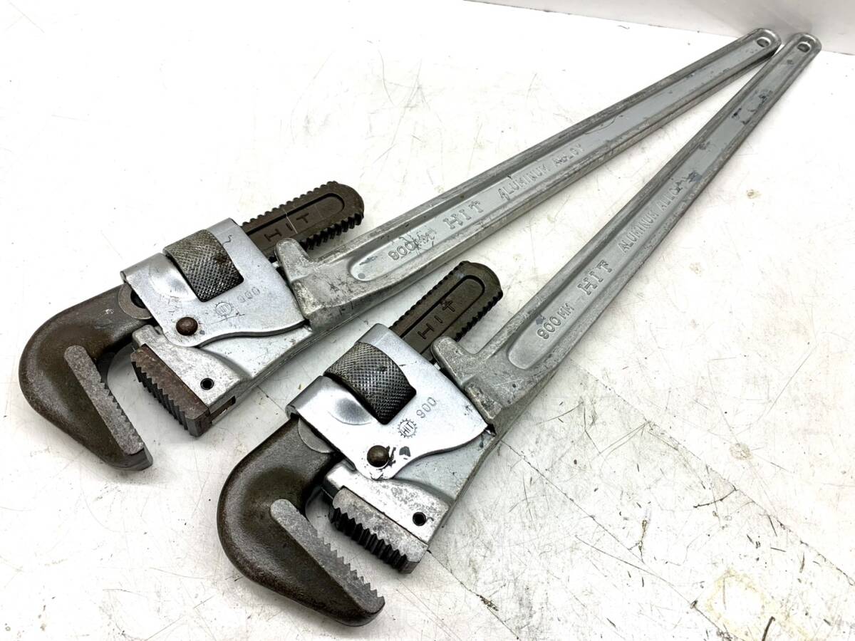 2本まとめ売り★HIT ヒット パイプレンチ900MM アルミ 配管工具 DIY拍卖