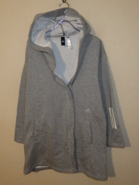 z9974 adidas ADIDAS アディダス ロゴ刺繍 スエット素材 パーカージップカーディガン コート レア 激安拍卖