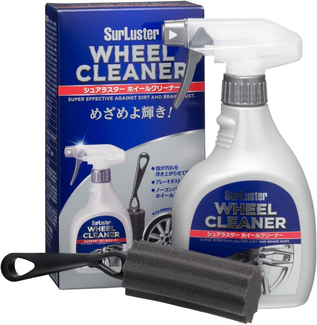 シュアラスター ホイールクリーナー スプレー 弱アルカリ性 ノーコンパウンド ブレーキ ダスト 油汚れ 専用スポンジ 洗車 泡 車 バイク拍卖
