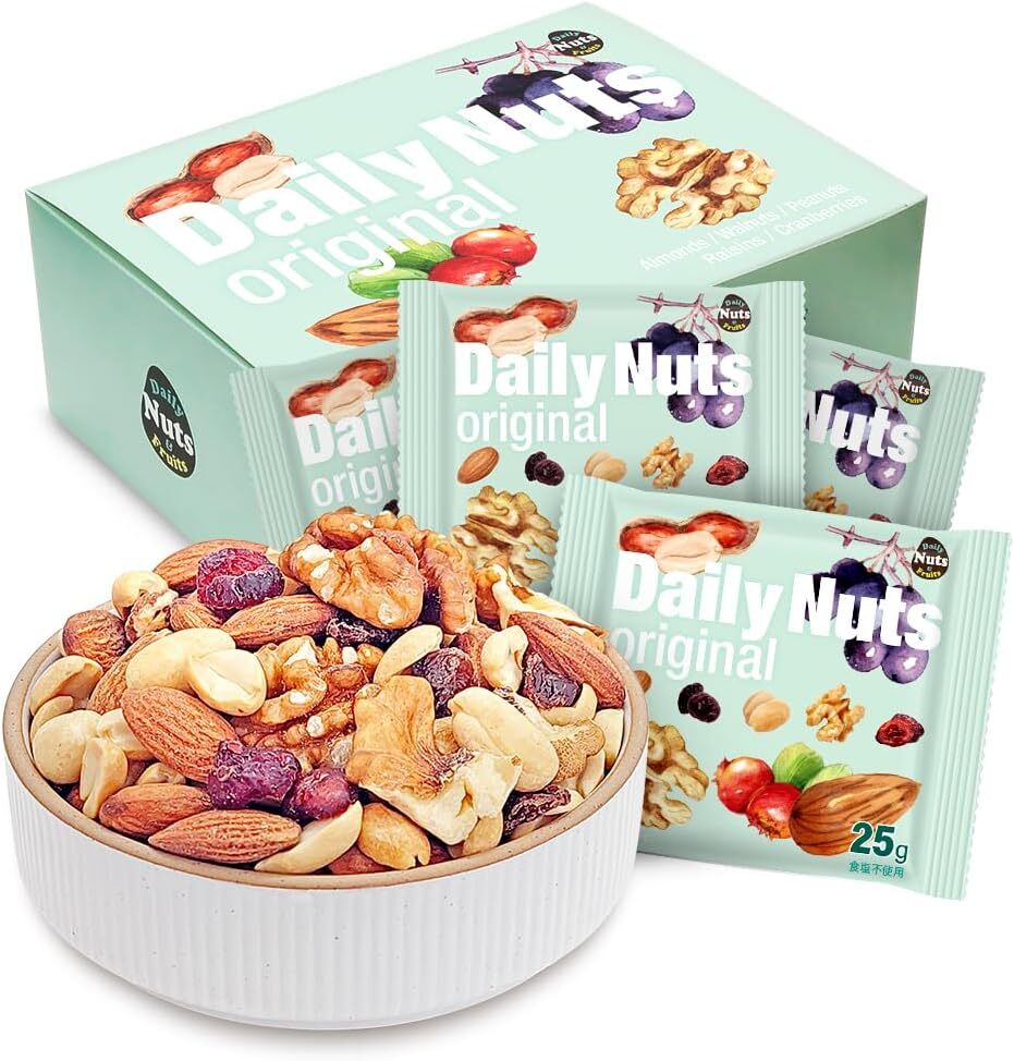 小分けデイリーナッツ 1kg(25g×40袋)個包装 小袋 アーモンド くるみ 落花生 レーズン クランベリー 食塩不使用 防災食品 非常食拍卖