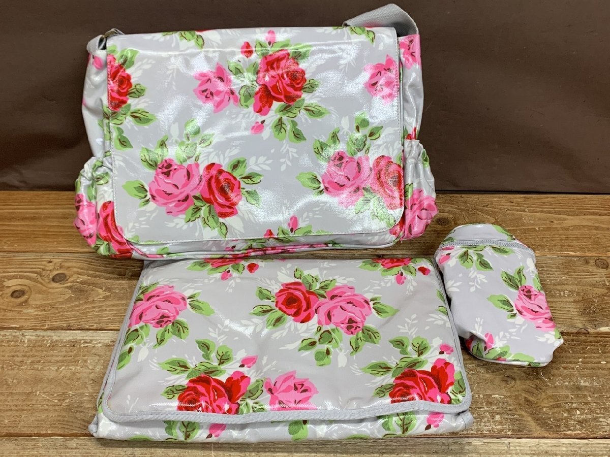 【YJ-0839】未使用 新品 Cath Kidson ショルダーバッグ キャスキッドソン タグあり 花柄 LONDON ケース ポーチ付 セット【千円市場】拍卖