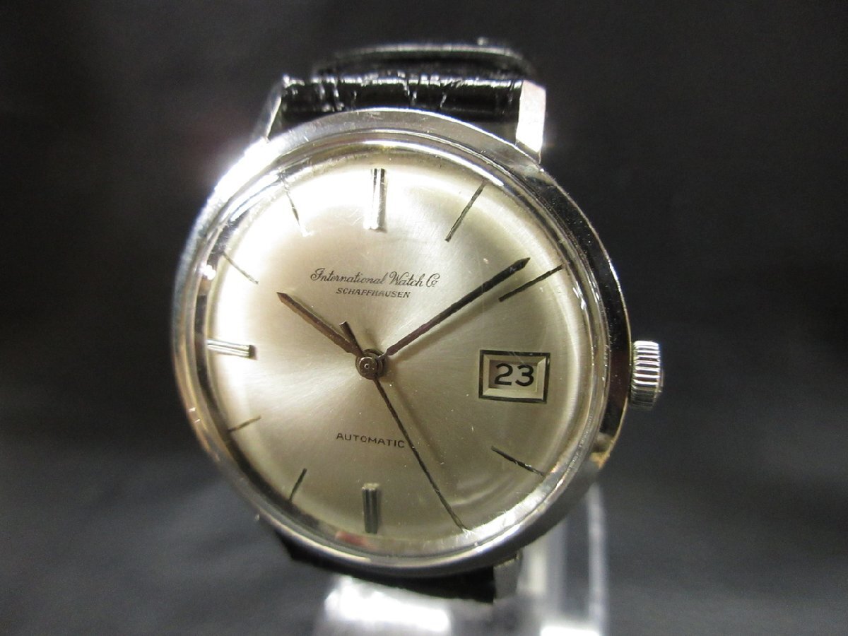 【TR-5724】美品 1円 IWC/シャフハウゼン/cal.8541/自動/メンズ腕時計/ヴィンテージ/シルバー/デイト/稼働品 現状品【千円市場】拍卖