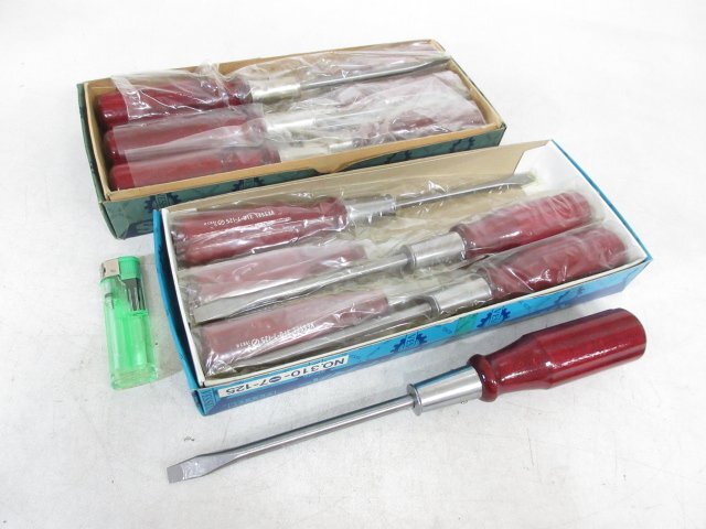 R656■ベッセル / 木柄 普通 ドライバー / マイナス 7x125mm // 計12本 // VESSEL №310 / まとめ売り / 未使用拍卖