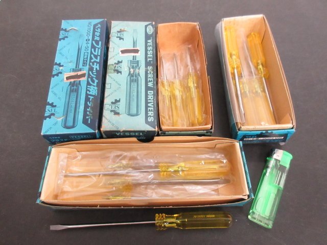R925■ベッセル / プラ柄 マイナスドライバー / 50mm 75mm 100m // 計38本 // VESSEL №1000 / まとめ売り / 未使用拍卖