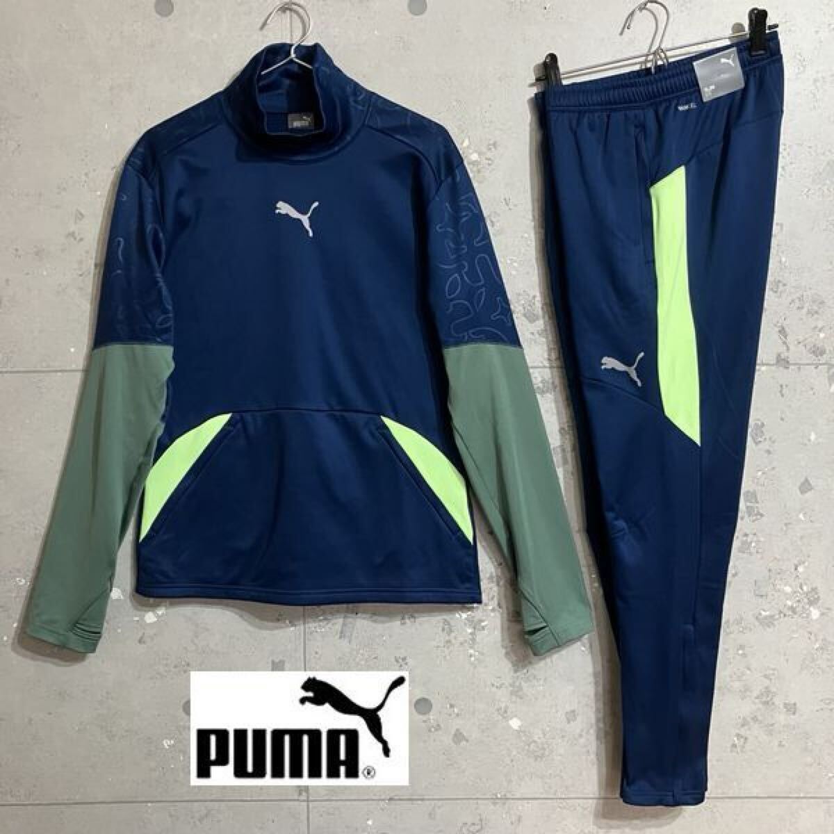 新品15950円★L★プーマ サッカー 裏フリース 保温 WINTERIZEDニットトップ&パンツ 上下拍卖