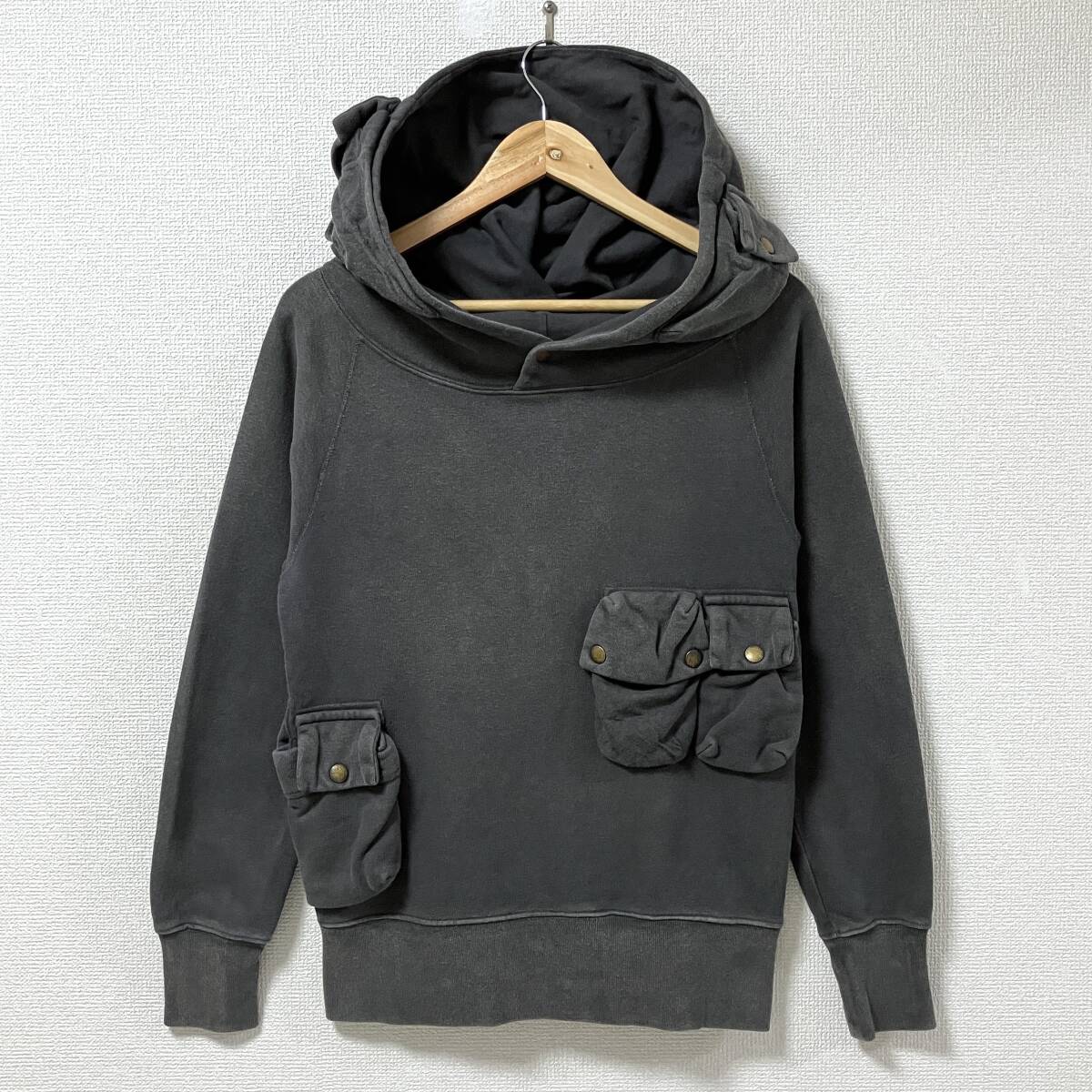 KAPITAL マルチポケット アルパイン スウェット ラグラン パーカー グレー Sサイズ キャピタル ミリタリー フーディ archive 5020002 拍卖