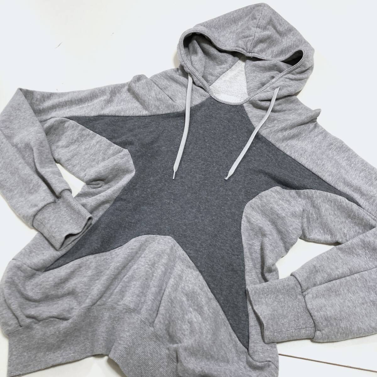 AD2014 GANRYU COMME des GARCONS 変形 星 スター 切替 スウェット パーカー グレー ガンリュウ コムデギャルソン フーディー archive 2210拍卖