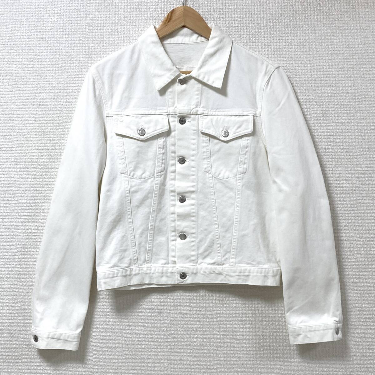 本人期 HELMUT LANG ホワイト デニムジャケット 白 46サイズ ヘルムートラング トラッカー Gジャン archive 5010176拍卖