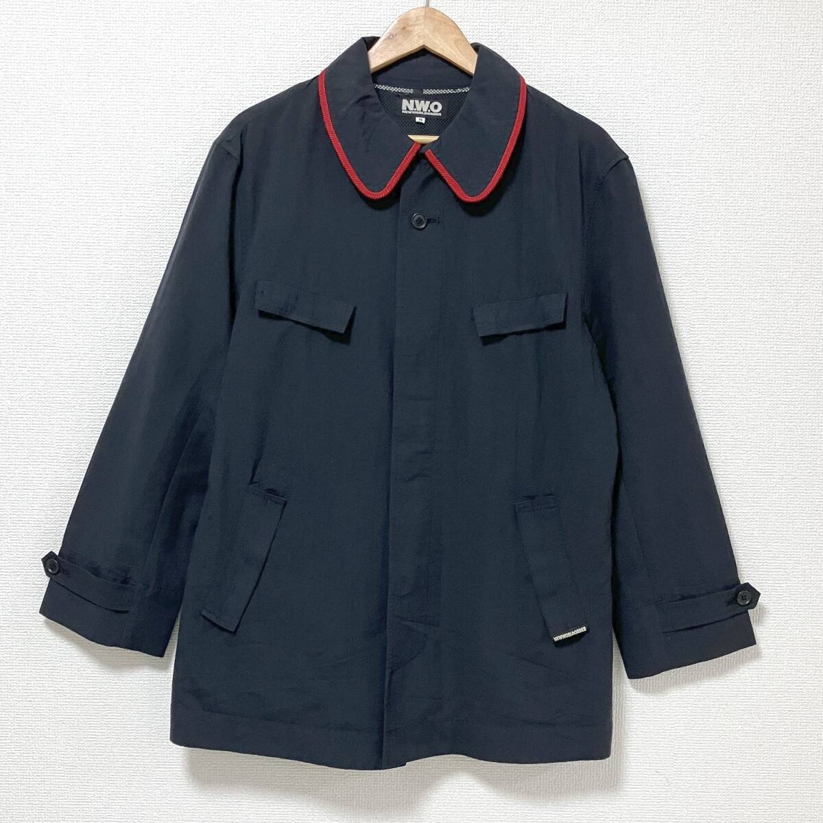 90s NWO 丸襟 パイピング ジャケット ネイビー Mサイズ 一之瀬弘法 VANDALIZE MINORITY コート ブルゾン 裏原 VINTAGE archive 4110438拍卖
