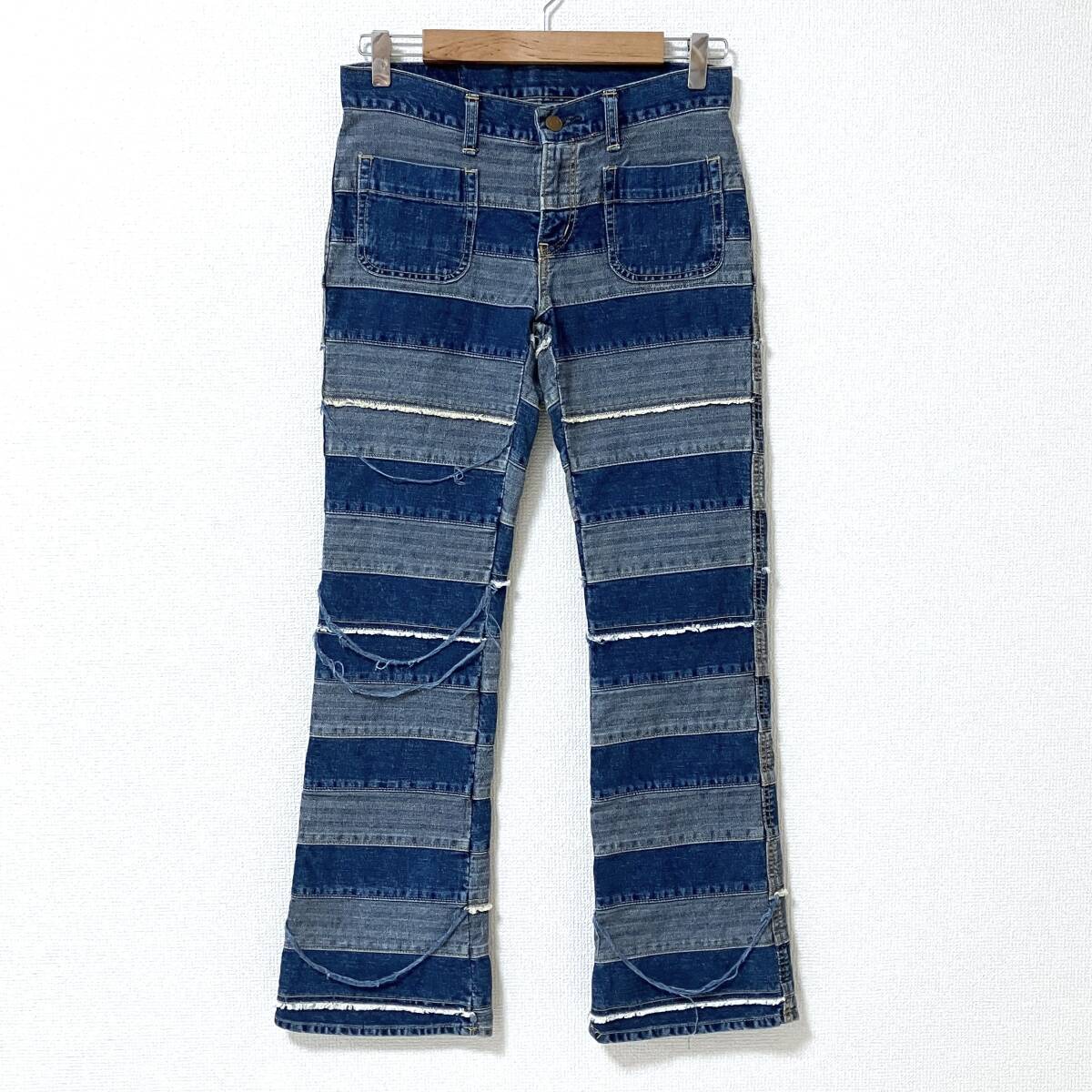 90s 00s HYSTERIC GLAMOUR ウミヘビ デニム パンツ インディゴ Sサイズ ヒステリックグラマー ツギハギ Y2K VINTAGE archive 5030110拍卖