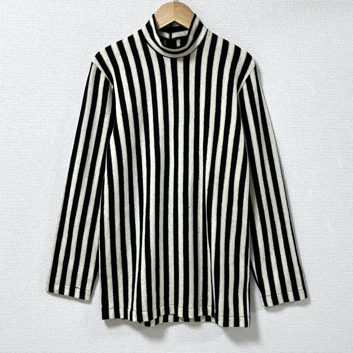 80s 90s tricot COMME des GARCONS ウール ストライプ ニット カットソー 白黒 トリココムデギャルソン セーター VINTAGE archive 5050621拍卖