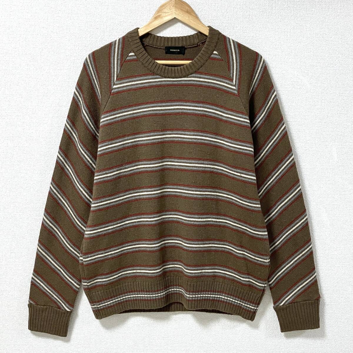 2017AW UNDERCOVER ウール ラグラン ニット セーター マルチボーダー 茶系 3サイズ アンダーカバー archive 5030295 拍卖