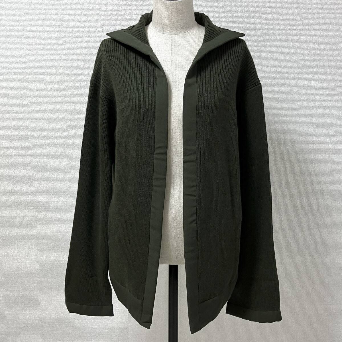 Yohji Yamamoto Femme カシミヤ混 アンゴラ混 ボタンレス ウール ニット カーディガン カーキ 3サイズ ヨウジヤマモト archive 5050342拍卖