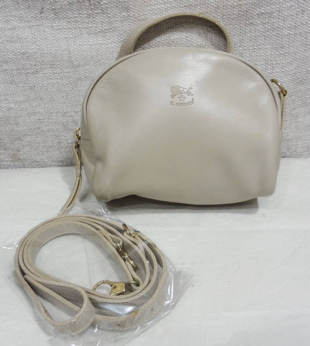 【美品】 IL BISONTE イルビゾンテ オールレザー ハンドバッグ ショルダーバッグ 斜め掛け 2WAY 拍卖