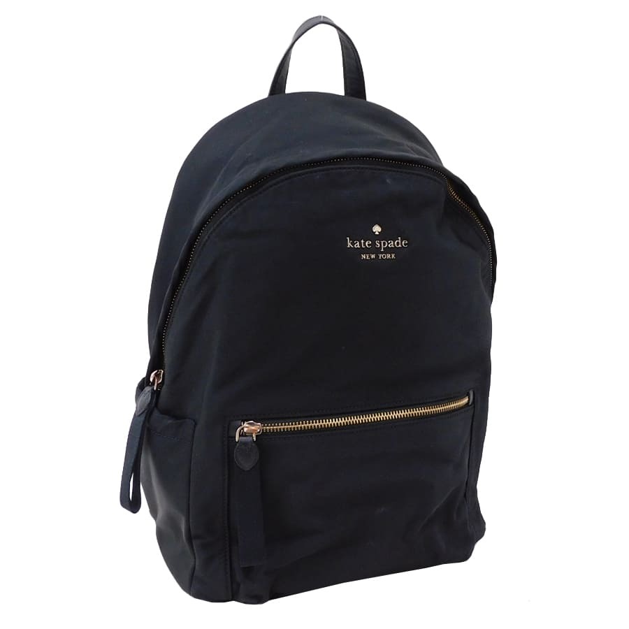1円■美品 ケイトスペード リュック ブラック系 ナイロン×レザー レディース バックパック kate spade ■E.Bmo.zE-30拍卖
