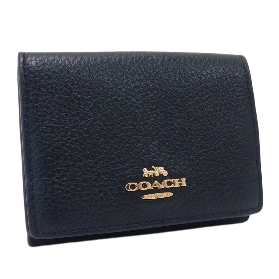 1円■美品 コーチ 三つ折り財布 88666 ブラック系 レザー レディース 普段使い COACH ■E.Bmg.pS-21拍卖