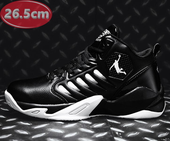 1スタ ☆ メンズ スニーカー 26.5cm ブラック 靴 シューズ 防滑 バスケットシューズ 通勤 通学 旅行 【170】拍卖