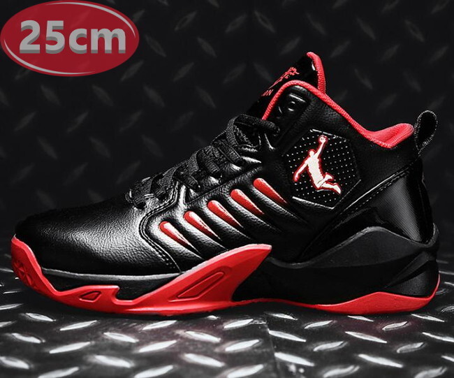 1スタ ☆ メンズ スニーカー 25.0cm レッド 靴 シューズ 防滑 バスケットシューズ 通勤 通学 旅行 【170】拍卖