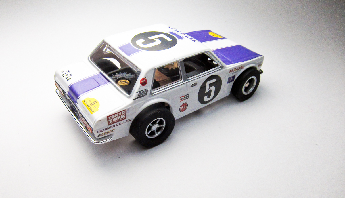 HOスロットカー 新品!AW 1973 ダットサン 510 ブルーバード & マグナカータイプウルトラGシャシー トミー AFX や TYCO コースでも走る!拍卖