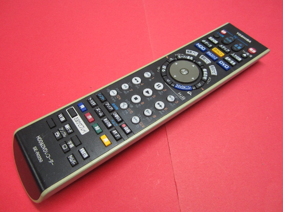 RAA-9■東芝 色焼け有りますが、動作は大丈夫♪ (RD-E160 RD-E300 RD-S600 RD-S300 用) HDD・DVDリモコン SE-R0250 動作保証拍卖