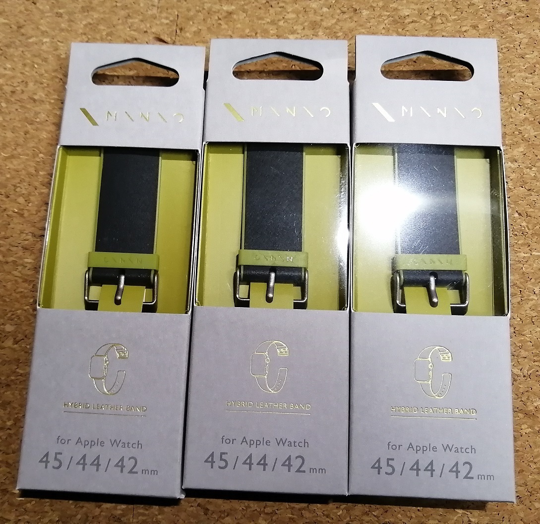 【3本】エレコム Apple Watch 45 44 42mm MINIO レザーバンド スモーキーブラック×オリーブグリーン AW-45BDMNOBK 4549550270021拍卖