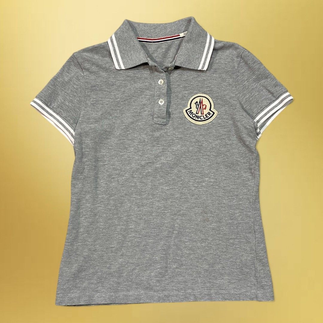 【1円】MONCLER モンクレール 半袖 鹿の子 ポロシャツ ワッペン グレー KT60-D6-KG拍卖