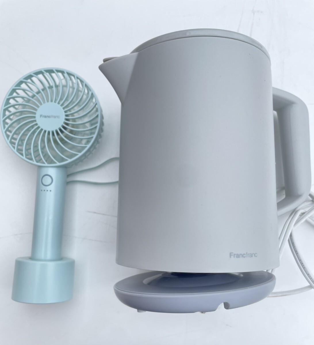 送料込み Francfranc フランフラン ケトル 手持ち扇風機 セット拍卖