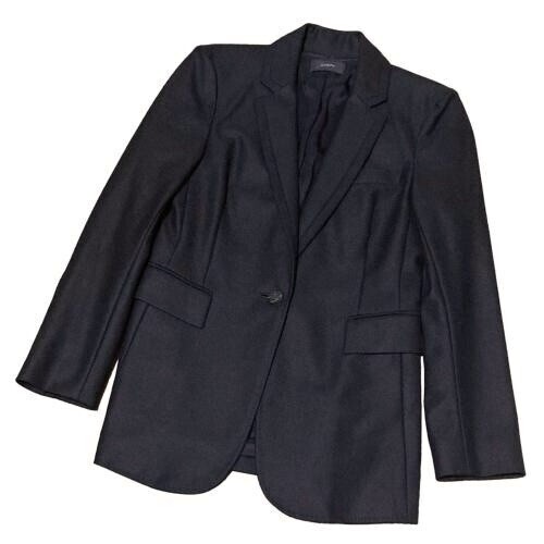 送料込み■ジョセフ/JOSEPH■ウール系素材 デザイン テーラードジャケット 日本製 レディース 36サイズ ブラック オンワード樫山拍卖