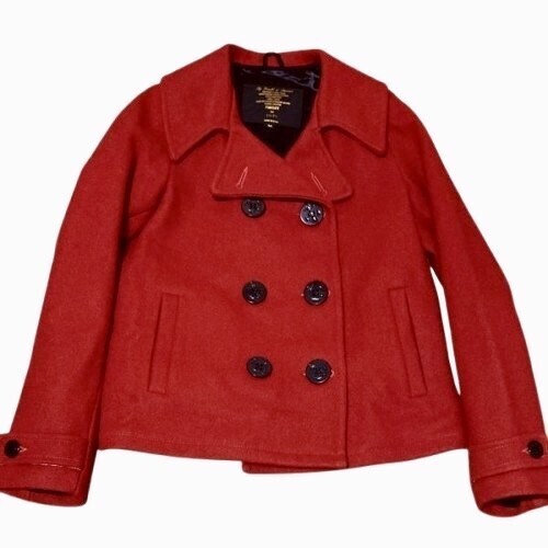 送料込み■フィデリティ フォー シップス/FIDELITY for SHIPS■USA製 ショート丈 ピーコート レディース Mサイズ レッド SHIPS別注拍卖