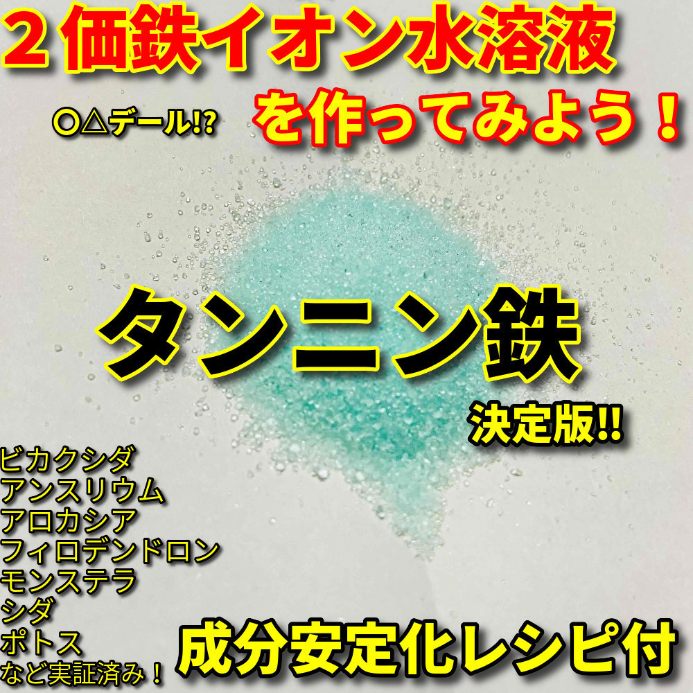タンニン鉄 2価鉄イオン水溶液 成分安定化レシピ付 硫酸第一鉄 10g A拍卖