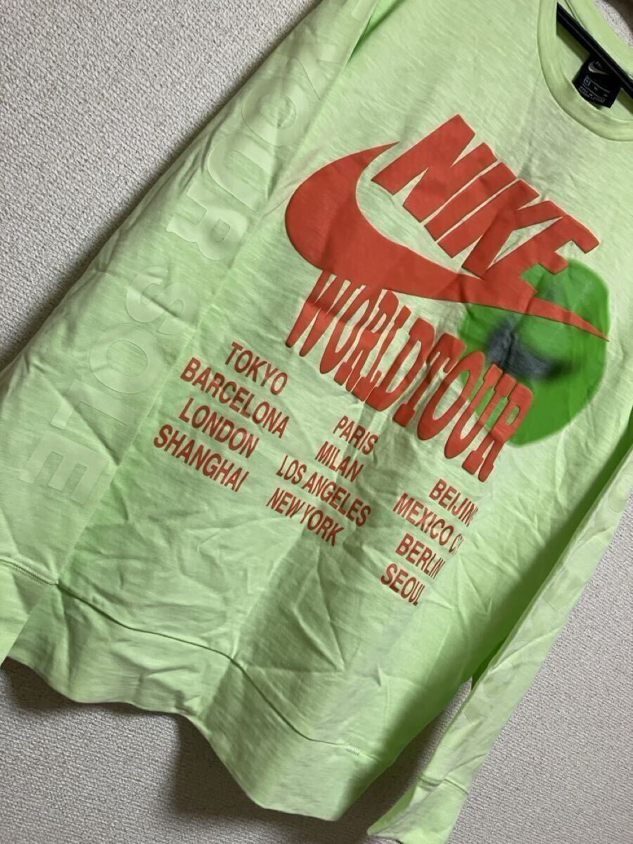 新品 未使用 タグ付き☆ナイキ ワールドツアー ロンT 長袖 ロングスリーブTシャツ☆NIKE WORLDTOUR☆XLサイズ ライム☆スマイル DA0630-383拍卖