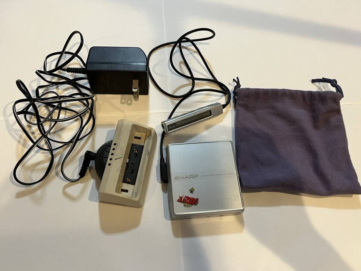 【希少】SHARP シャープ ポータブルMDプレイヤー MD-ST600-S MDLP 充電器 現状品 レトロ 当時品 レア 再生 MDディスク1枚付拍卖