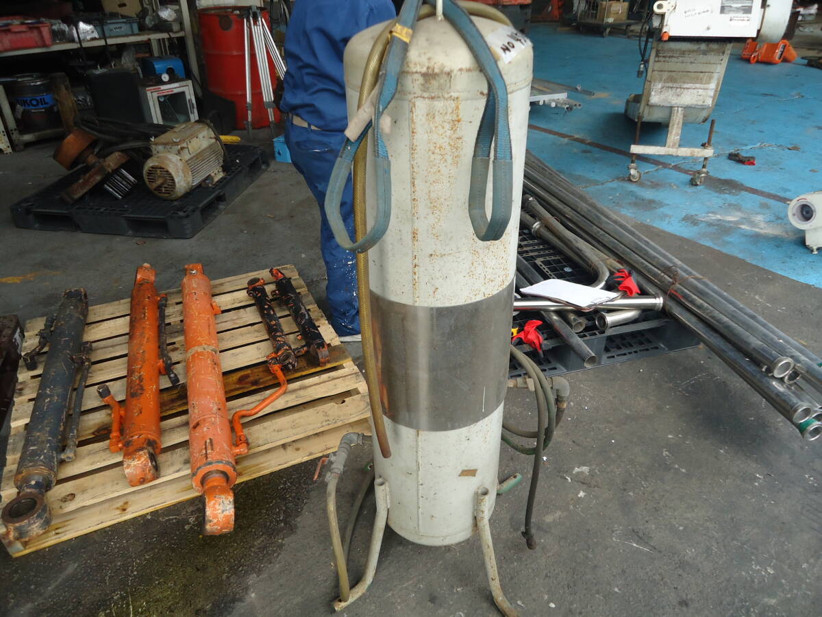 油谷 №4516 エアータンク 80L 高1.4M レシーバー エアーコンプレッサー サブタンク 補助タンク 大型特大 RECEIVER 中古 空気タンク 予備拍卖