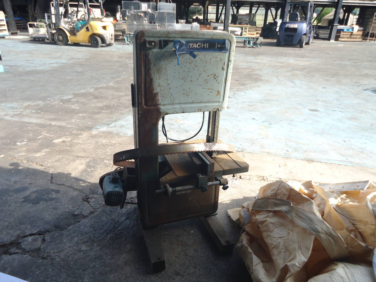 油谷 №4179 バンドソー 木工機械 日立 B503 100V 帯鋸盤 パネル切断機 ブレードソー 中古 木枠梱包 パレット加工 木材加工 福岡から拍卖