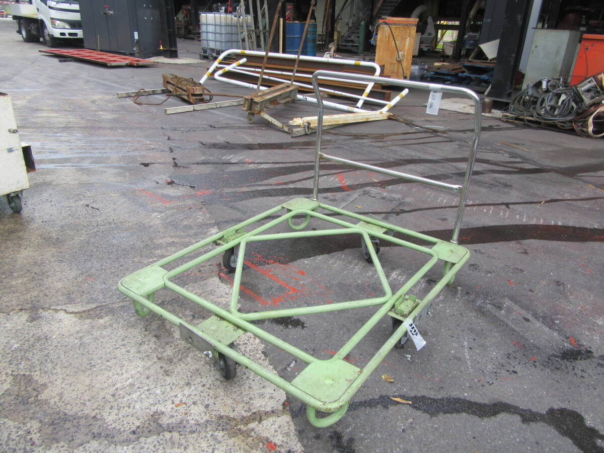 油谷 №5625 1020×1240 パレット台車 フットブレーキ付き 耐荷重450kg サカエ 運搬台車 パレット 搬送 パレット物 手押し台車 中古拍卖