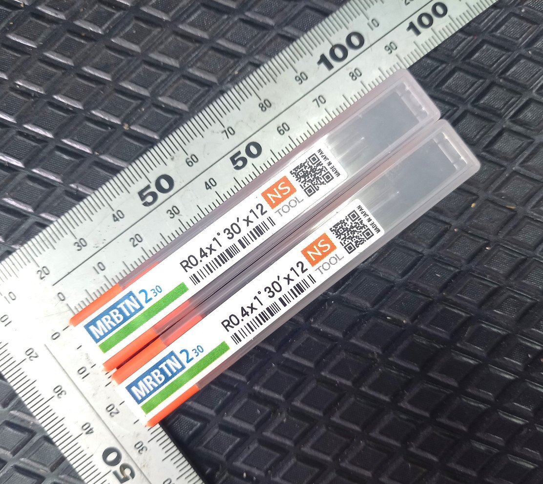★未使用 日進工具 テーパーネックボールエンドミル MRBTN230 R0.4X1°30X12 2本 ⑩◆送料安\185 NS フライス 超硬 極細 エンドミル拍卖