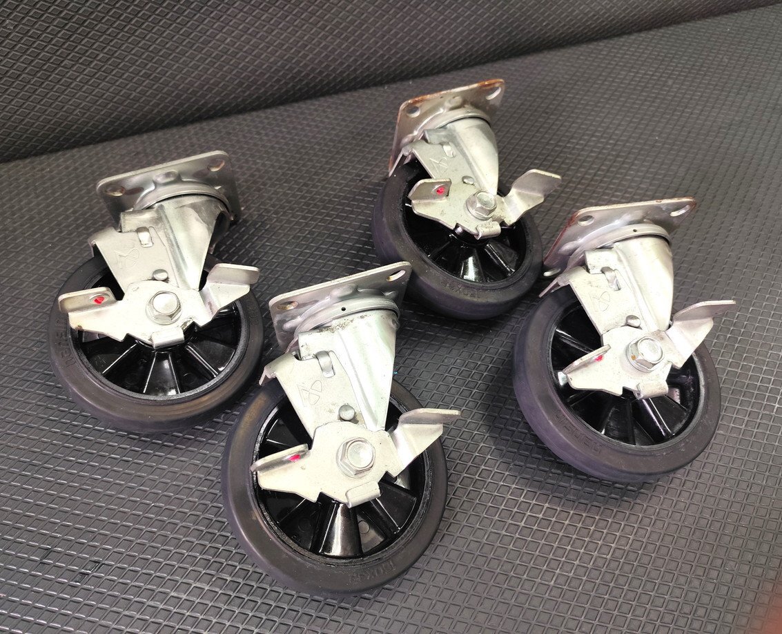 ★ ナンシン C-150 ストッパー付き キャスター 150x32 4台 セット ⑥◆ プレート式 自在 産業用 汎用拍卖