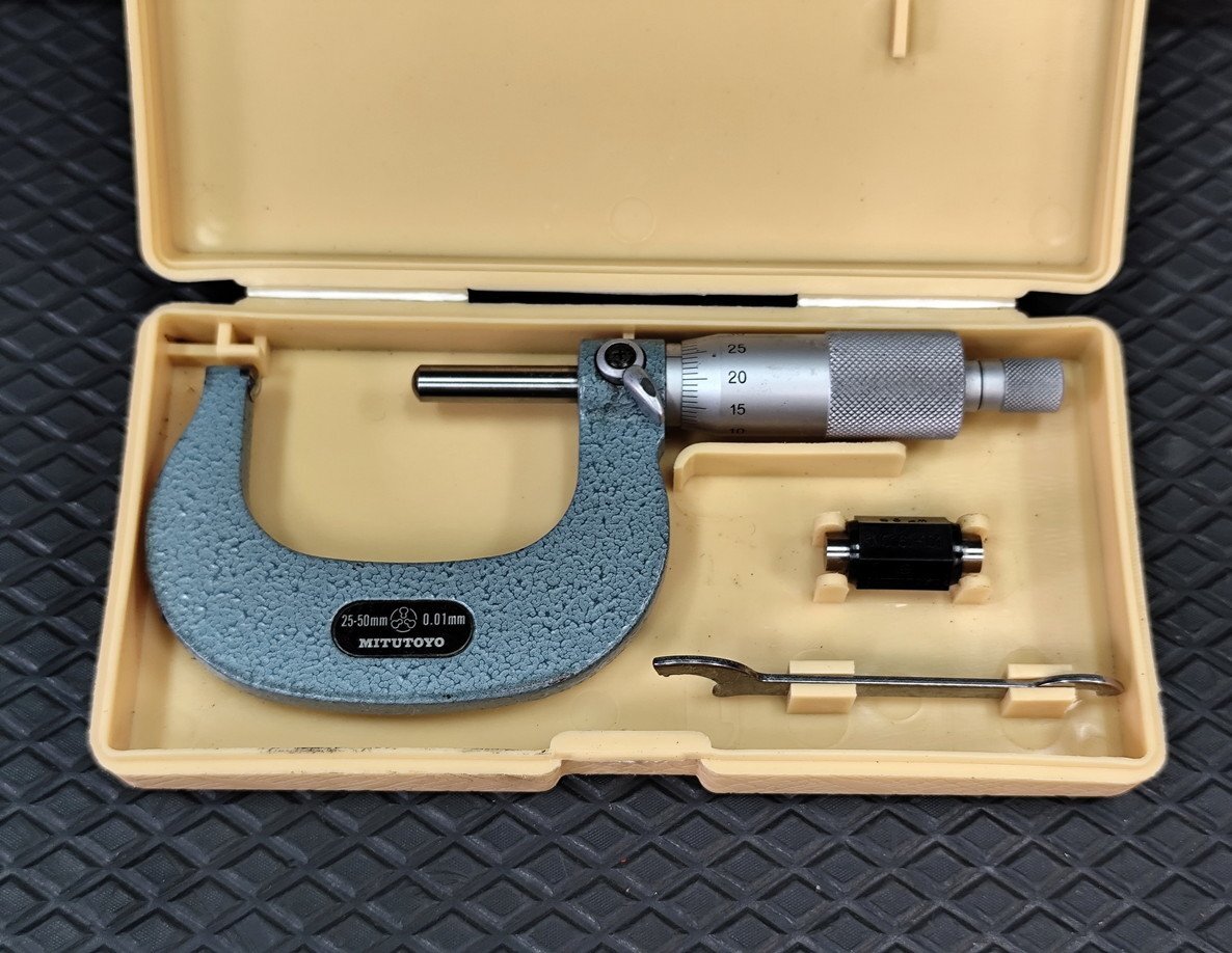 ★送安¥185 中古 両球面 Mitutoyo 25 ~ 50 mm マイクロメーター ⑥ ◆ 計測 測定器 ミツトヨ 球面拍卖