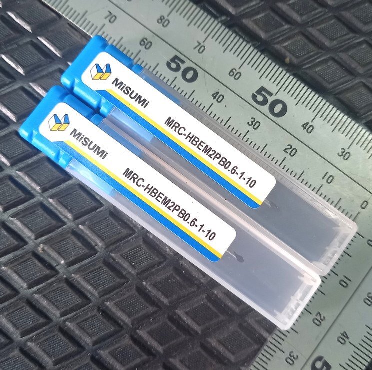 ★未使用 超硬 テーパネック ボールエンドミル MRC-HBEM2PB0.6-1-10 2本 ◆送料安\185 2枚刃 フライス 極細 エンドミル拍卖