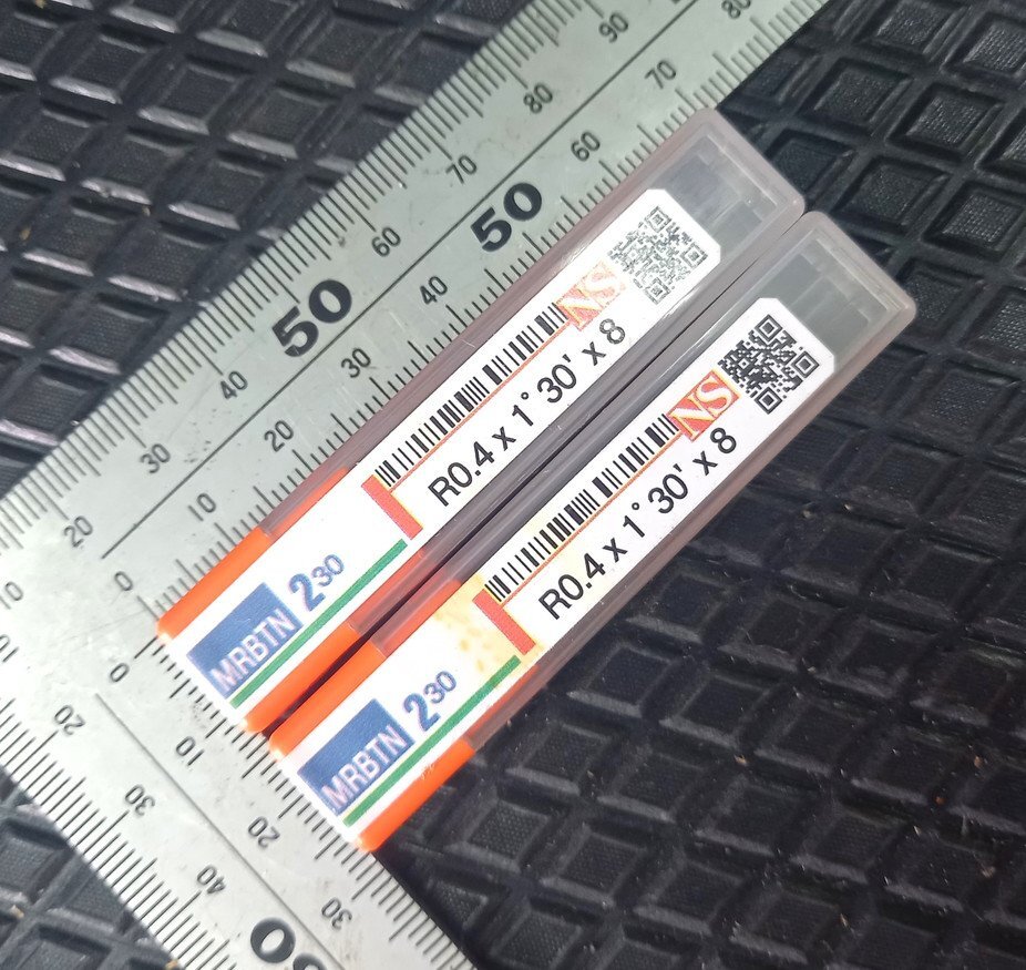 ★未使用 日進工具 テーパーネックボールエンドミル MRBTN230 R0.4X1°30X8 2本 ⑨◆送料安\185 NS フライス 超硬 極細 エンドミル拍卖