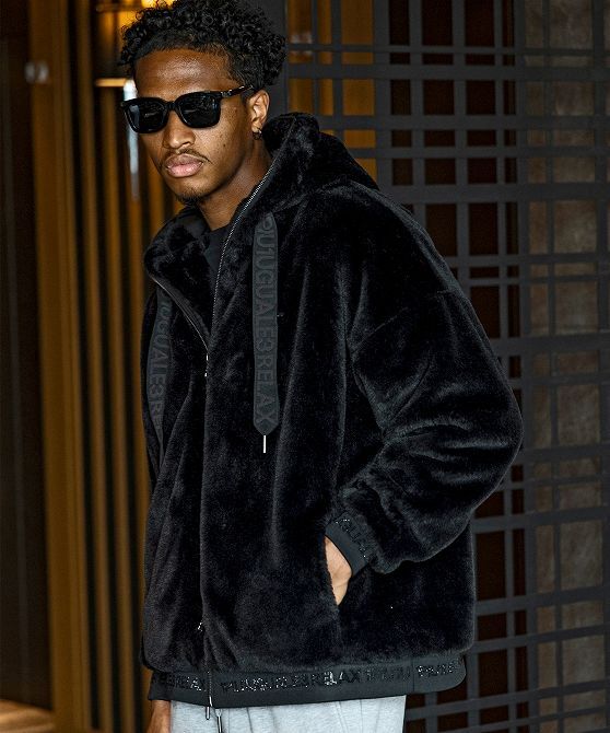 1PIU1UGUALE3 RELAX ウノピゥウノウグァーレトレ リラックス ジャケット パーカー メンズ オーバーサイズ ファーブルゾン ファー M拍卖