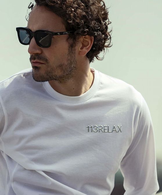 1PIU1UGUALE3 RELAX ウノピゥウノウグァーレトレ リラックス ロゴTシャツ メンズ ロンT 長袖 tシャツ ブランド トップス LL XL拍卖