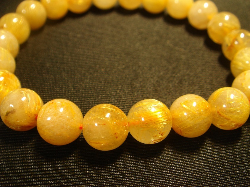 ☆希少,金運UP天然5A級金針タイチンルチルブレスレット9mmA1拍卖