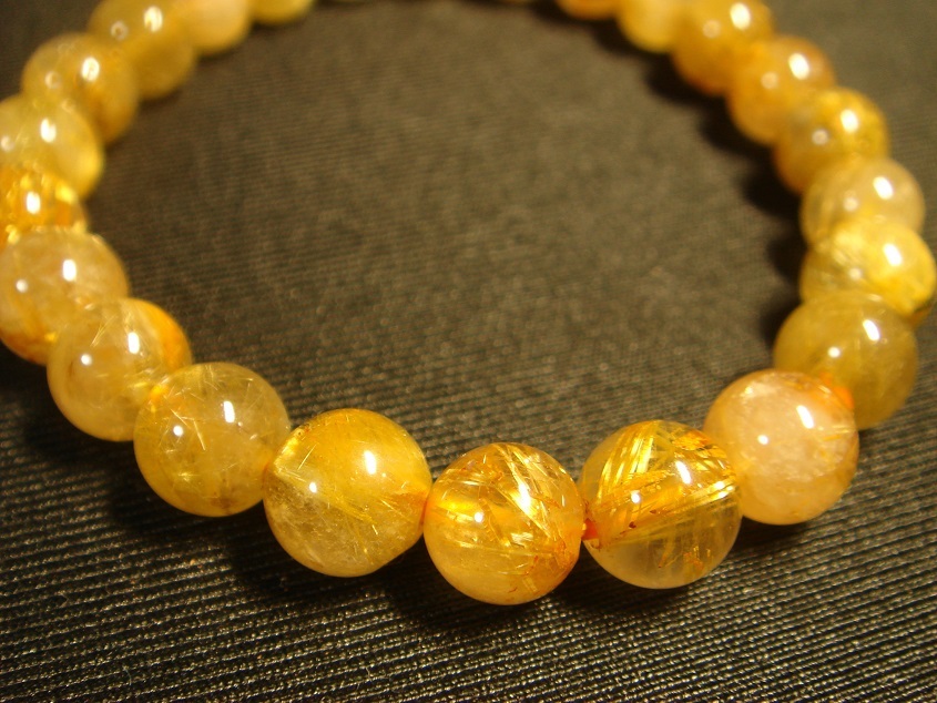 ☆希少,金運UP天然5A級金針タイチンルチルブレスレット8mmA3拍卖