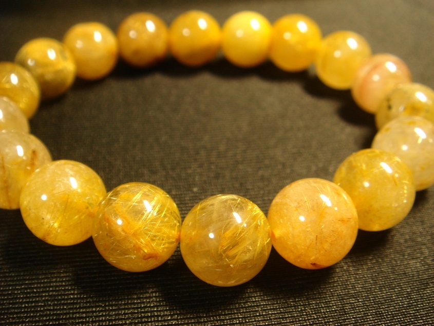 ☆希少,金運UP天然5A級金針タイチンルチルブレスレット11mmA2拍卖