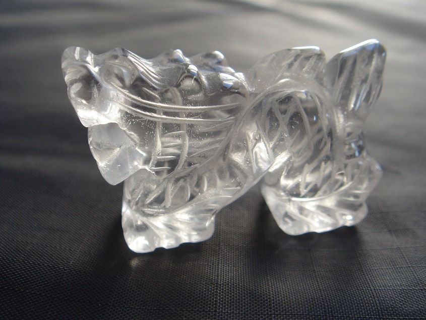 ☆風水,開運UP,高透明6A級天然水晶龍置物1拍卖