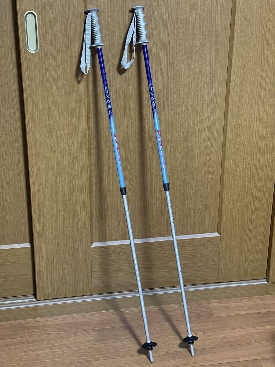 【バスケット新品交換済】サイズ調整ジュニアスキーポール70〜105cm(軽量アルミ)拍卖