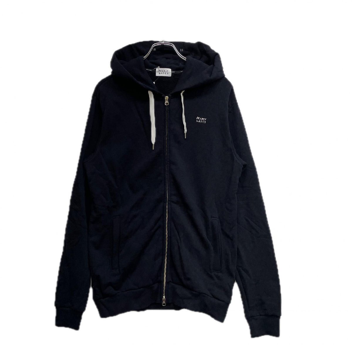 coco 中古 パーリーゲイツ PEARLY GATES メンズ パーカー 6(LL) 紺 ネイビー ダブルジップ フーディ シンプル 106220拍卖