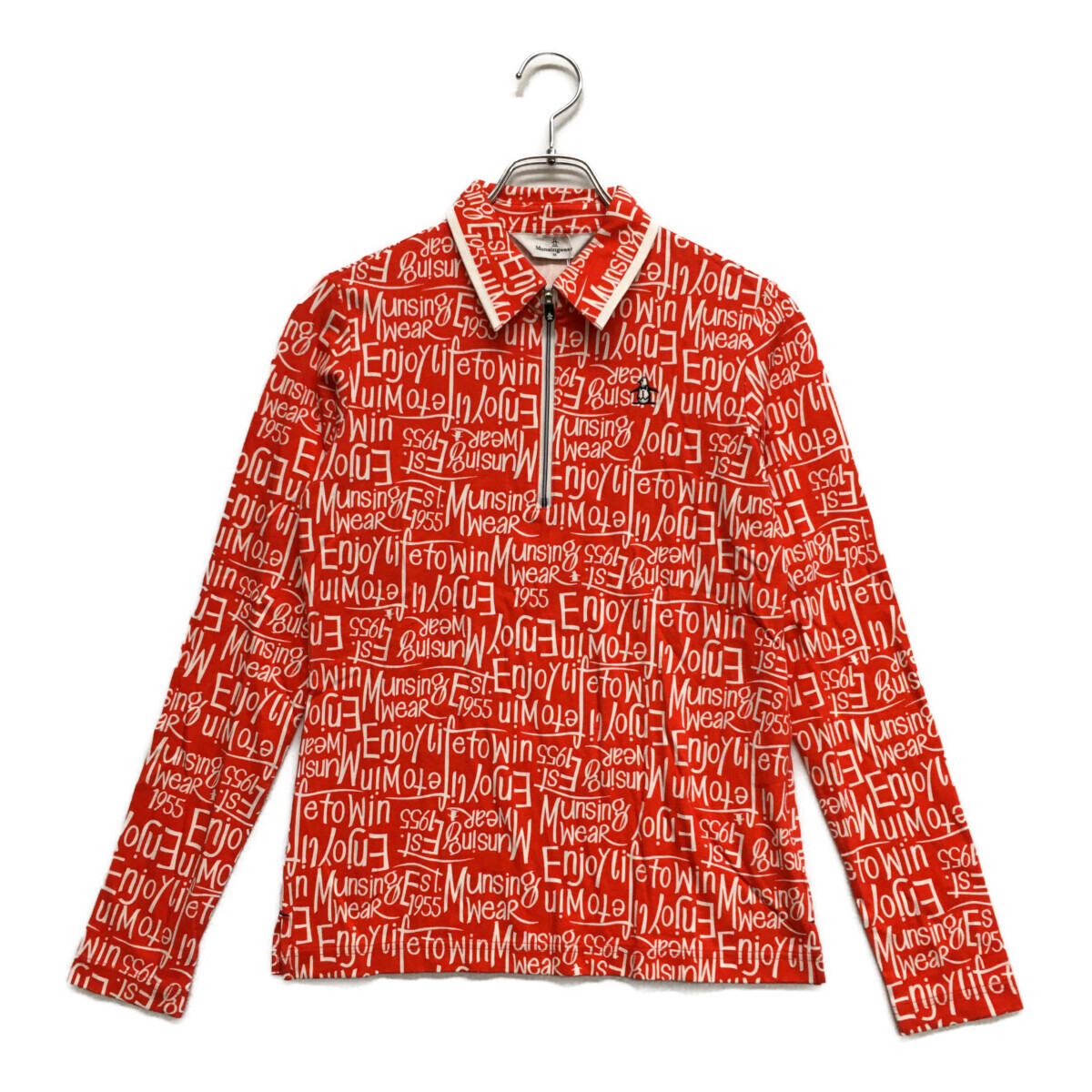 coco 未使用品【値下げ】 マンシングウェア Munsing wear レディース 長袖シャツ M 赤系ハーフジップ レターパックプラス発送可 118781拍卖