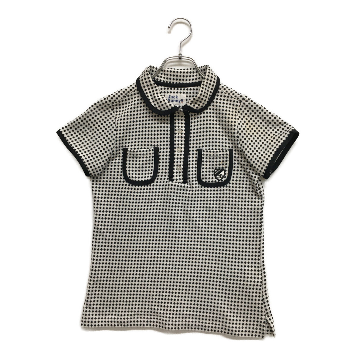 coco 中古【値下げ】 ジャックバニー Jack Bunny!! レディース 半袖ポロシャツ 0(S) 白×黒 ホワイト×ブラック ネコパケ発送可 120254拍卖